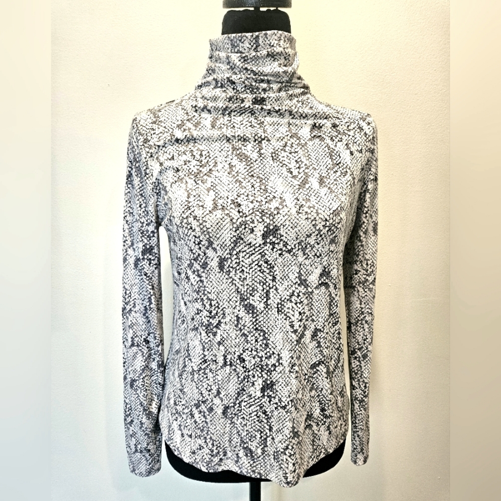 Ann Taylor Factory Snakeprint Turtleneck Top
